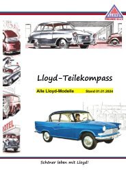 Lloyd-Teilekompass alle Typen Stand 01.01.2024