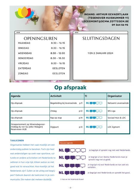 Kalender januari februari - LDC Egmont