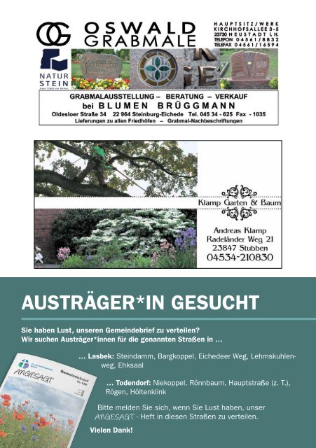 Gemeindebrief "ANGESAGT" Nr. 201 - Winter 2023/2024