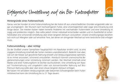 defu's Futterumstellung Katzen