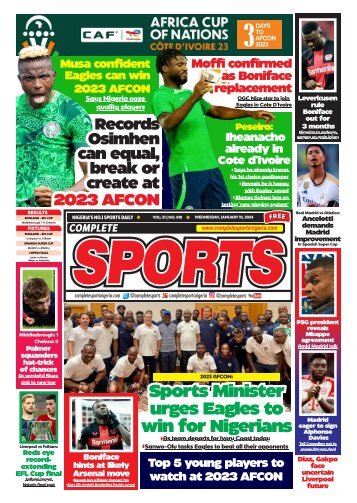 COMPLETE SPORTS - WEDNESDAY, JAN 10, 2024