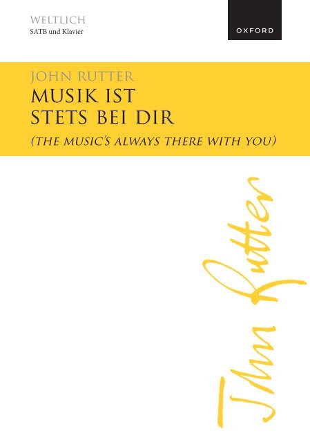 Rutter Musik ist stehts bei dir