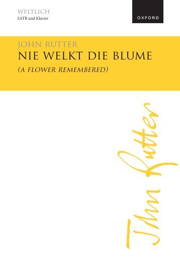 Rutter Nie Welkt die blume