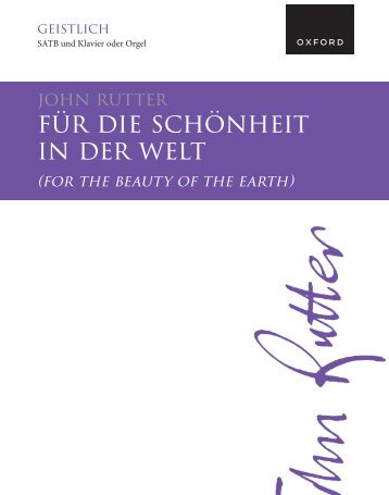 Rutter Für die Schönheit