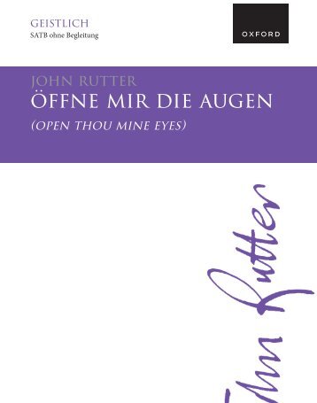John Rutter Öffne mir die Augen