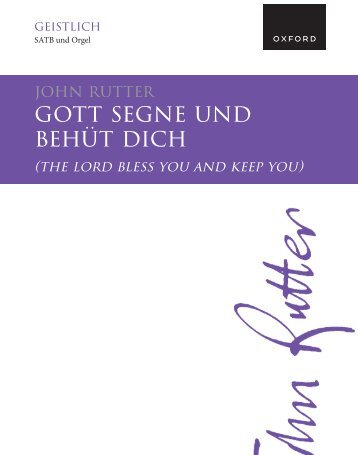 John Rutter Gott segne und behüt dich