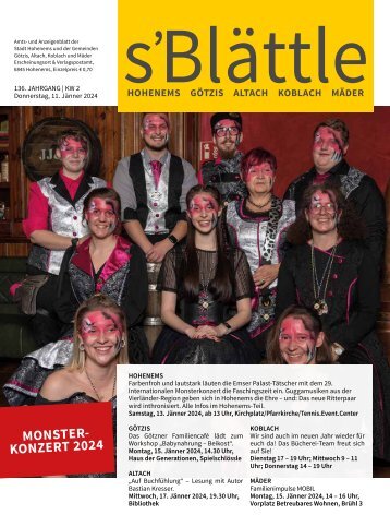 s'Blättle Nr. 2 - Do, 11. Jänner 2024