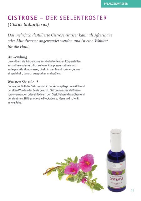 Pflanzenwasser und Hydrolate | Aromalife Broschüre