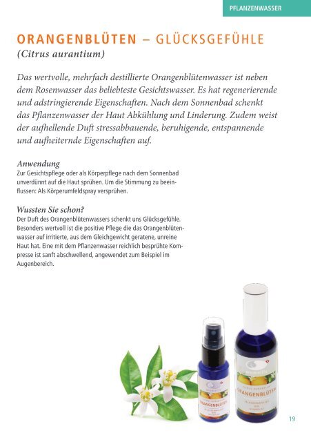 Pflanzenwasser und Hydrolate | Aromalife Broschüre