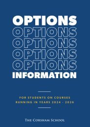 The Corsham School Options Booklet