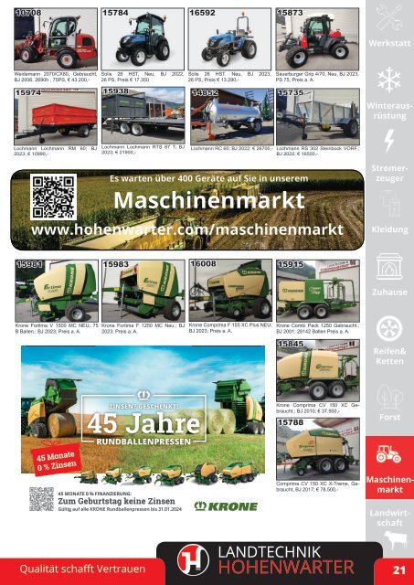 Landtechnik Hohenwarter Newsletter Jänner 2024