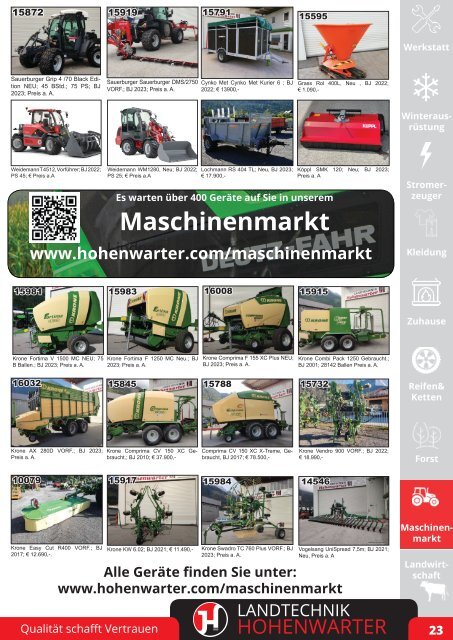 Landtechnik Hohenwarter Newsletter Jänner 2024