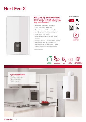 Ariston NEXT EVO X datasheet
