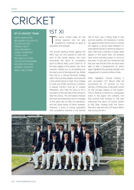 Foundation Magazine 2021-2022 | Mount Kelly