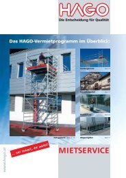 Mietservice - Das HAGO-Vermietprogramm im Überblick