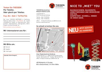 NICE TO „MIET” YOU - Theisen Baumaschinen