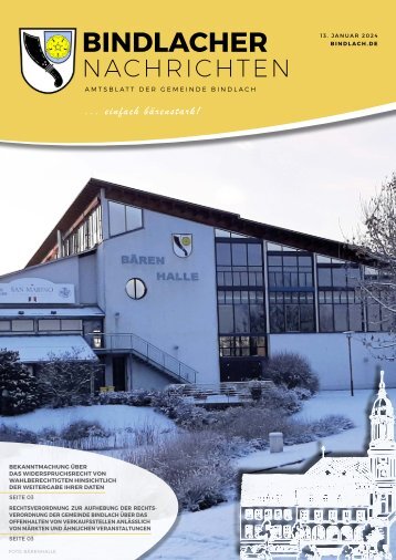 Bindlacher Nachrichten - Ausgabe 13.01.2024
