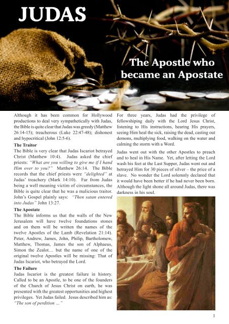Judas: The Apostle who became an Apostate (Tract)