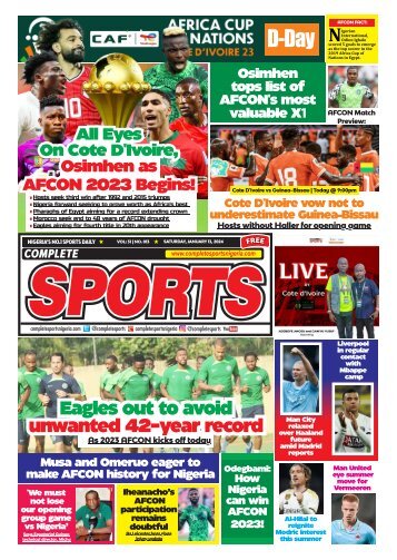 COMPLETE SPORTS - SATURDAY, JAN 13, 2024