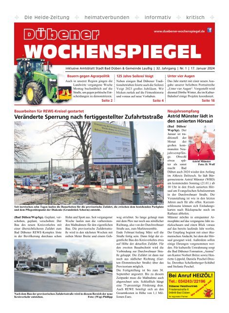 Dübener Wochenspiegel - Ausgabe 1 - Jahrgang 2024