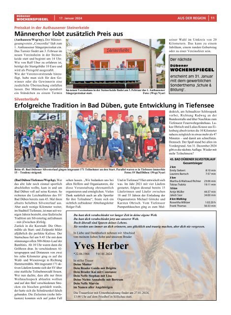 Dübener Wochenspiegel - Ausgabe 1 - Jahrgang 2024