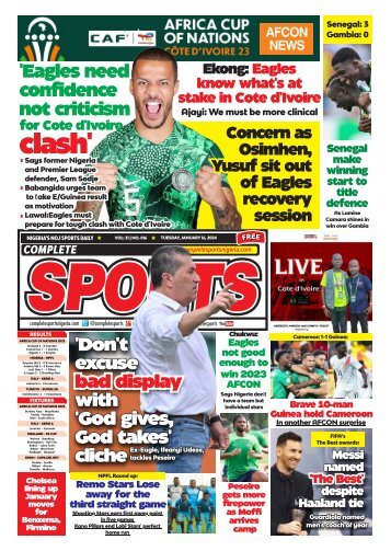 COMPLETE SPORTS - TUESDAY, JAN 16, 2024