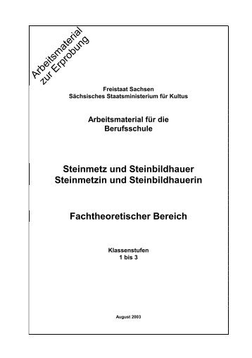 Arbeitsmaterial für die Berufsschule Steinmetz ... - Steinmetzschule