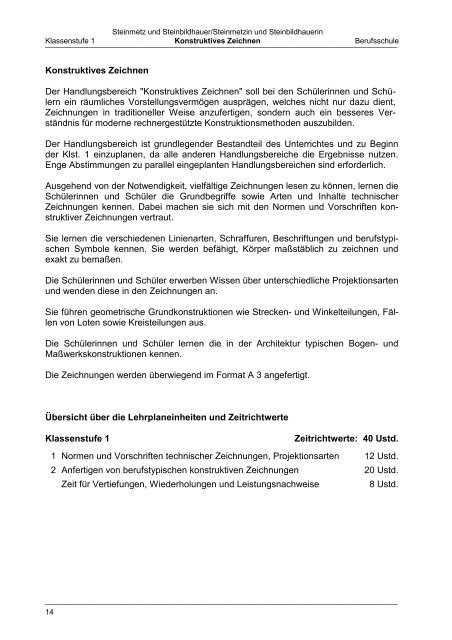 Arbeitsmaterial für die Berufsschule Steinmetz ... - Steinmetzschule