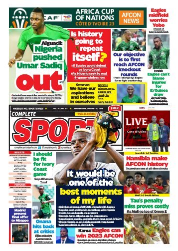 COMPLETE SPORTS - WEDNESDAY, JAN 17, 2024