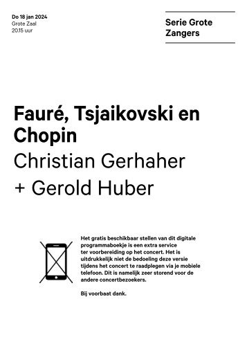 2024 01 18 Fauré, Tsjaikovski en Chopin - Christian Gerhaher + Gerold Huber