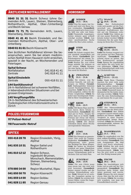 Schwyzer Anzeiger – Woche 3 – 19. Januar 2024