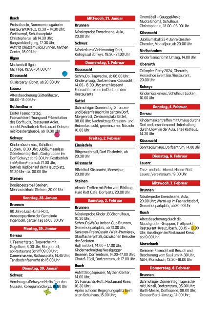 Schwyzer Anzeiger – Woche 3 – 19. Januar 2024