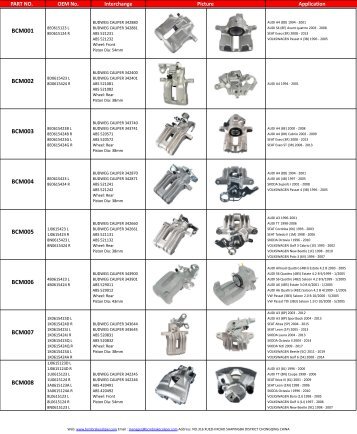 BCM Brake Caliper Catalogue