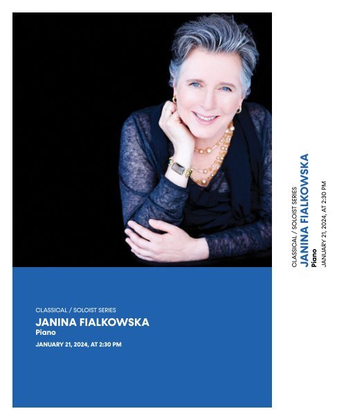 Janina Fialkowska, piano| January 21, 2024 | House Program