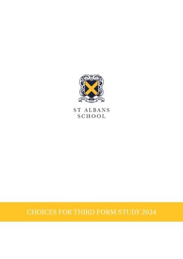 Third Form Choices Booklet 2024
