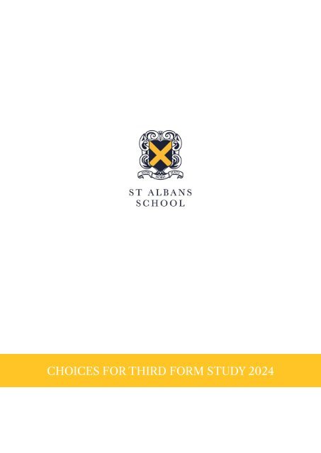 Third Form Choices Booklet 2024