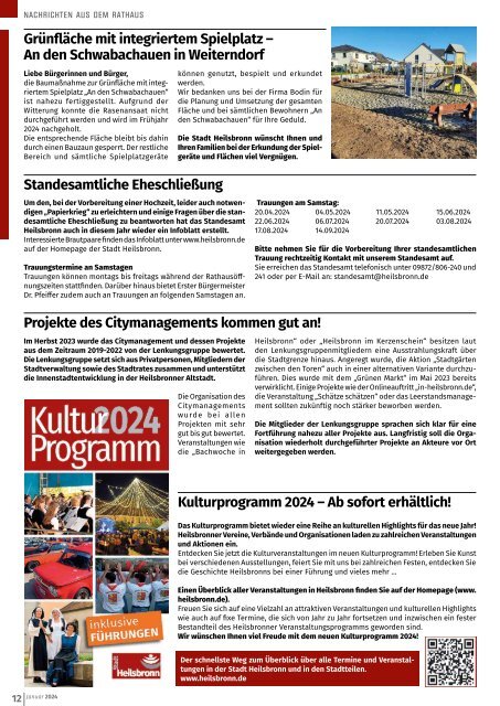 Monatsblatt Heilsbronn - Ausgabe Januar