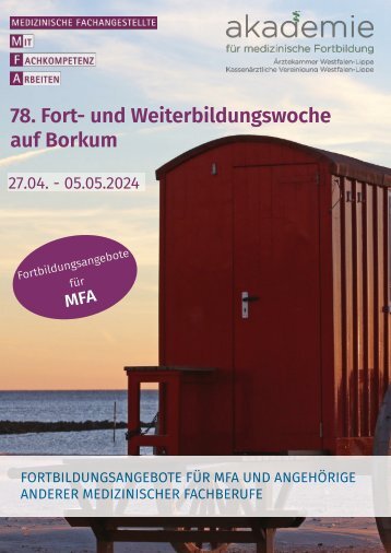 78. Fort- und Weiterbildungswoche – Borkum 2024: Angebote für MFA