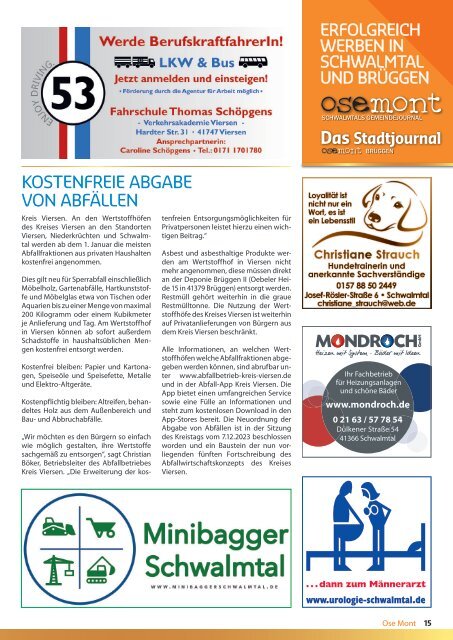 OSE MONT - Schwalmtals Gemeindejournal - Ausgabe Januar 2024