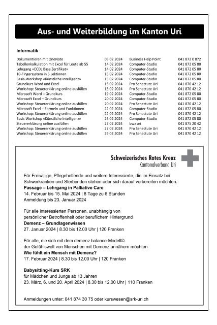 03.2024 Uristier – Der Urner Gratisanzeiger