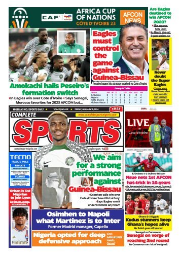 COMPLETE SPORTS - FRIDAY, JAN 19, 2024