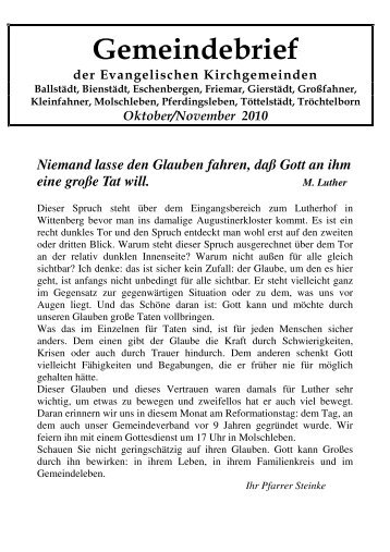 Ballstädt - Evangelisch-Lutherischen Kirchgemeindeverbandes ...