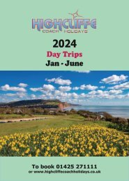 Highcliffe Coach Holidays 2024 - Day Excursions