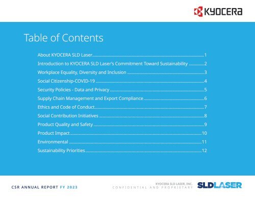 Kyocera SLD Laser CSR Report 2023