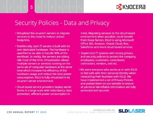 Kyocera SLD Laser CSR Report 2023