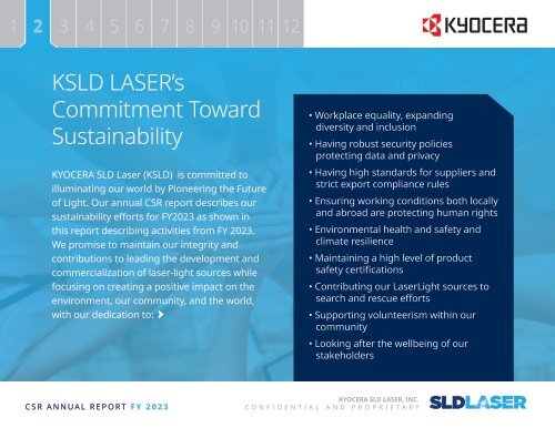 Kyocera SLD Laser CSR Report 2023