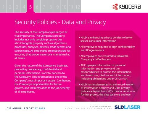 Kyocera SLD Laser CSR Report 2023