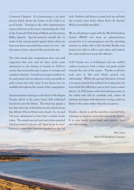 Royal Dornoch Winter Newsletter 2024