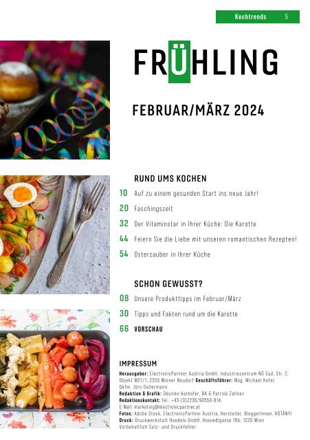 EP:Kochtrends Magazin Ausgabe 1 Jänner 2024