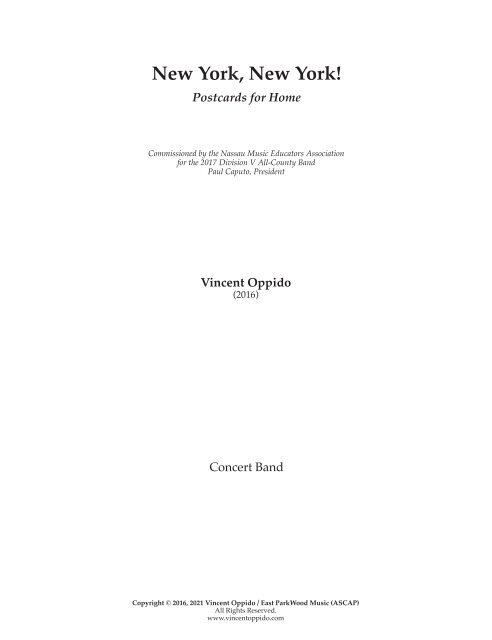 New York, New York 00B Score (08.16